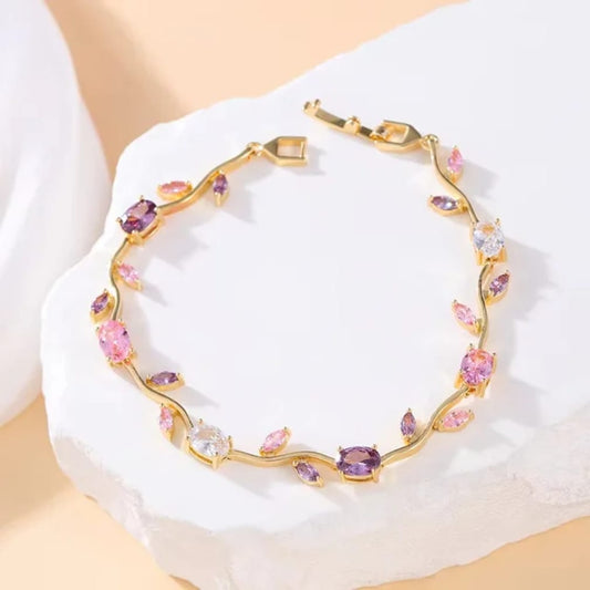 Tulip Bracelet – Premium Quality Stainless Steel Elegant Bracelet for Women | Golden Base
