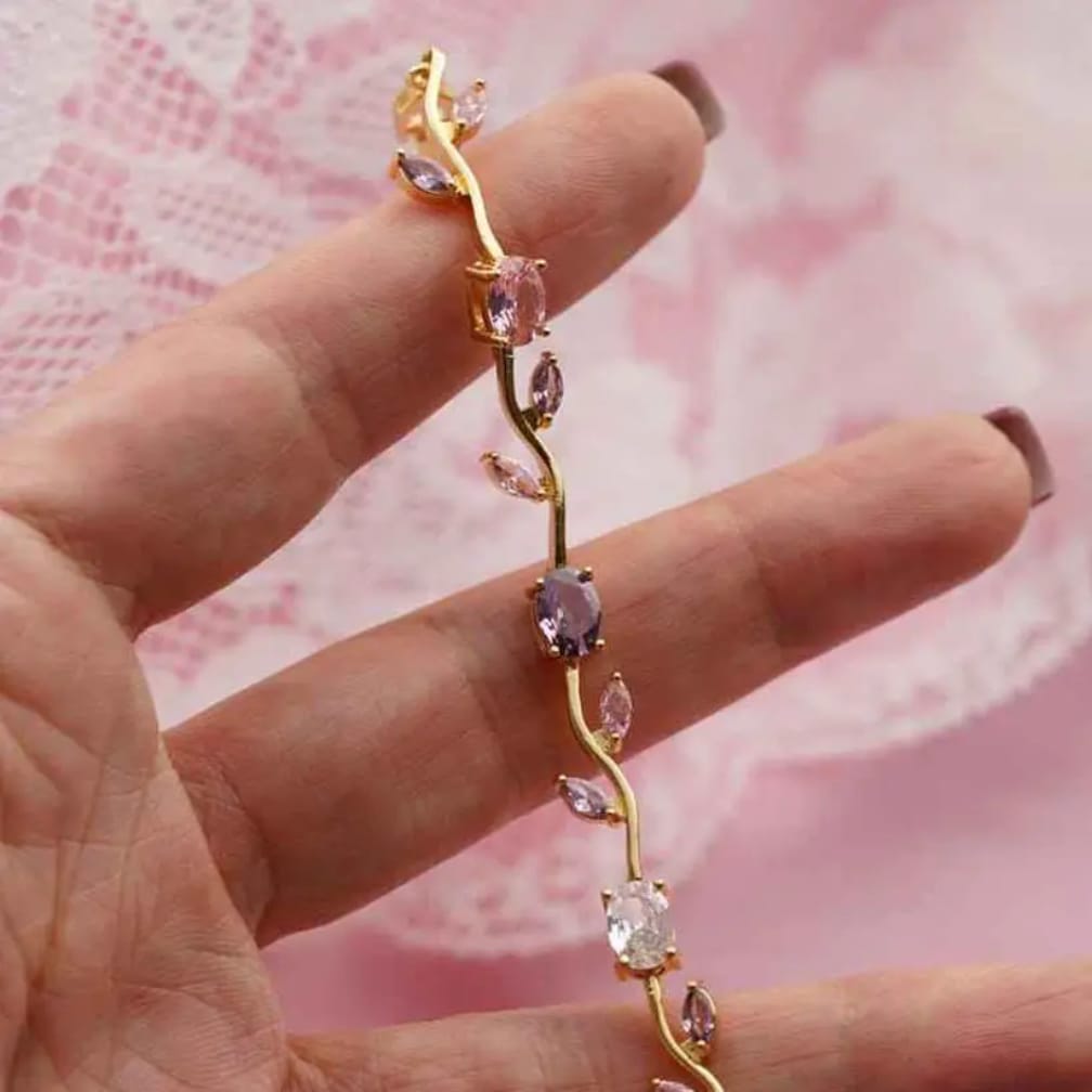 Tulip Bracelet – Premium Quality Stainless Steel Elegant Bracelet for Women | Golden Base