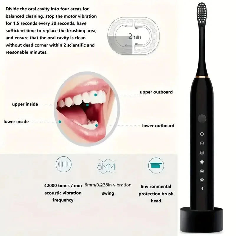 Electric ToothbrushElectric Toothbrush – Rechargeable Sonic Cleaning Toothbrush
