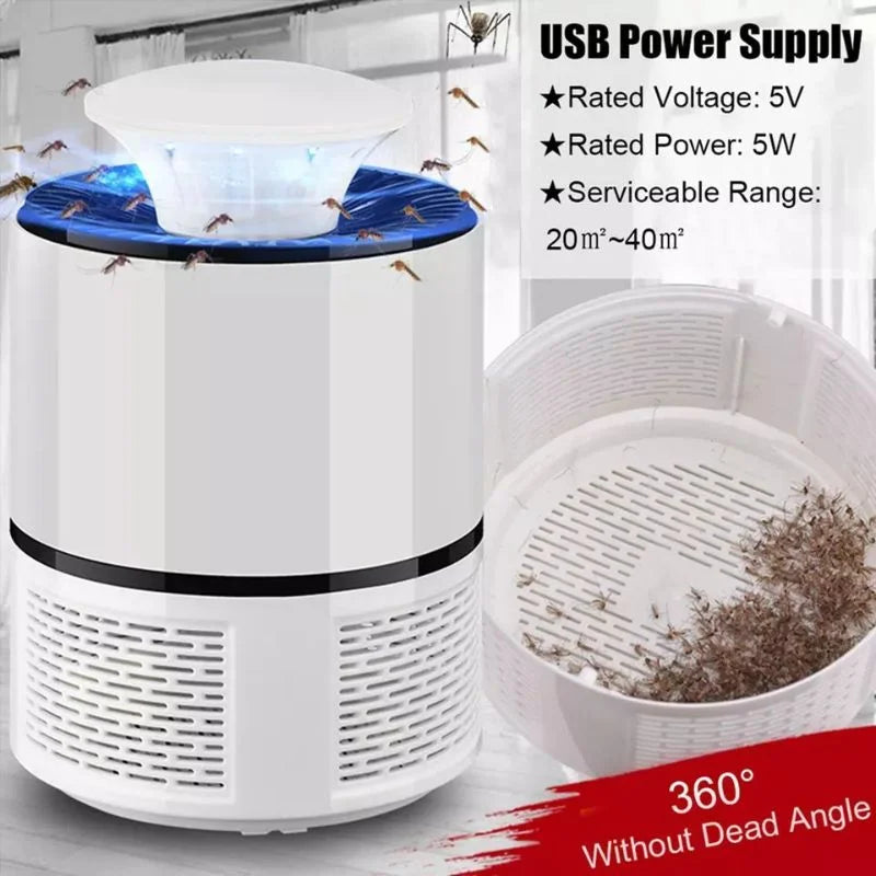 USB Mosquito Trap Lamp | UV LED Insect Killer with Suction Fan | Chemical-Free Fly & Bug Repellent