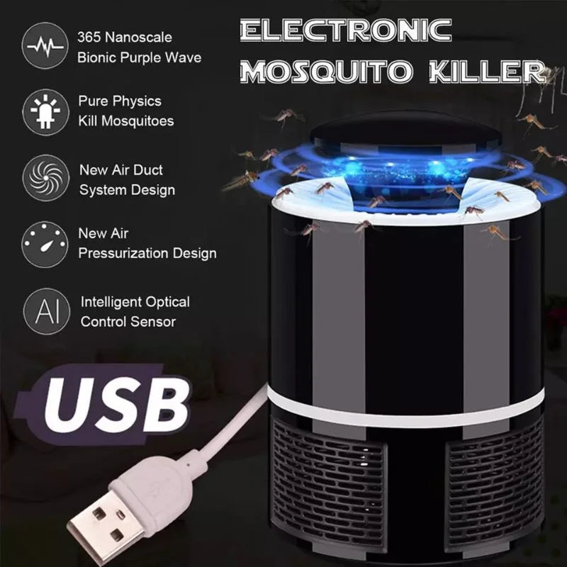 USB Mosquito Trap Lamp | UV LED Insect Killer with Suction Fan | Chemical-Free Fly & Bug Repellent